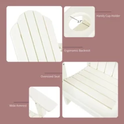 Costway 2PCS Patio Adirondack Chair Side Table Set Weather Resistant Cup Holder -Deals Patio Elegance Store GUEST 1291e86b a7bd 467b a1c4 3cc43314f749