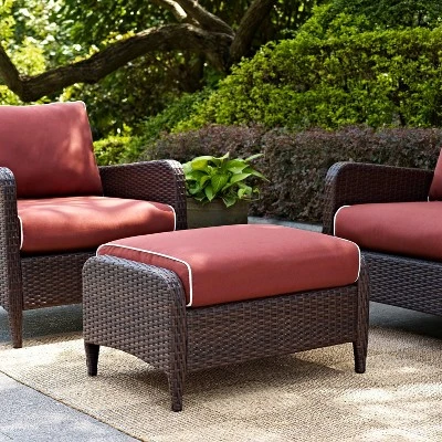 Kiawah Outdoor Wicker Ottoman - Crosley 3 Kiawah Outdoor Wicker Ottoman - Crosley - Image 3