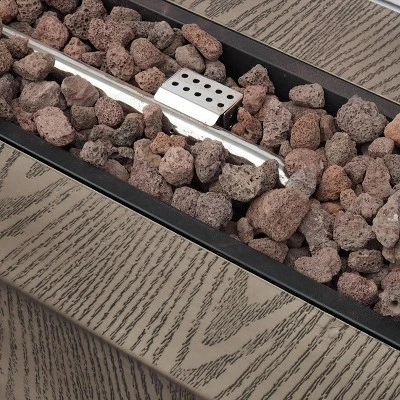 Wellington Outdoor 50000 BTU Rectangular Fire Pit Wood Pattern Brown - Christopher Knight Home 8 Wellington Outdoor 50000 BTU Rectangular Fire Pit Wood Pattern Brown - Christopher Knight Home - Image 8