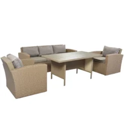 4pc Outdoor Wicker Conversation Set With Cushions - Gray - GODEER 17 4pc Outdoor Wicker Conversation Set With Cushions - Gray - GODEER -Deals Patio Elegance Store GUEST 137b79c6 92bd 4a62 8553 8113c02c72cb