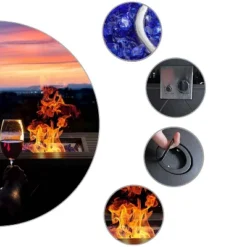 28" Outdoor Gas Fire Pit Table With Lid & Glass - Captiva Designs -Deals Patio Elegance Store GUEST 13985b97 9abf 4df2 9d5c 5a03324c5e30