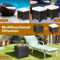 Costway 2PCS Patio Rattan Ottoman Cushioned Seat Beige -Deals Patio Elegance Store GUEST 13c4f3da 013e 49f7 9374 cf7e89ab0cce