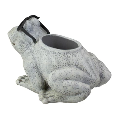 Roman 9.75" Frog Spring Outdoor Patio Garden Planter - Gray 3 Roman 9.75" Frog Spring Outdoor Patio Garden Planter - Gray - Image 3