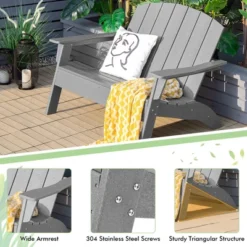 Costway 2PCS Patio Adirondack Chair Loveseat Bench HDPE Weather Resistant Grey 11 Costway 2PCS Patio Adirondack Chair Loveseat Bench HDPE Weather Resistant Grey -Deals Patio Elegance Store GUEST 144ec61a 4514 4e2c 8f9a 6ec223458e03