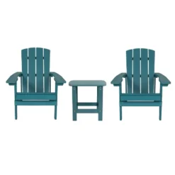 Flash Furniture 2 Pack Charlestown All-Weather Poly Resin Wood Adirondack Chairs With Side Table -Deals Patio Elegance Store GUEST 146069bb 6101 4548 b376 1e61ba5b8bcc