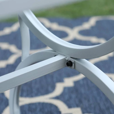 Outdoor Slat Top Coffee Table - White - Captiva Designs 2 Outdoor Slat Top Coffee Table - White - Captiva Designs - Image 2