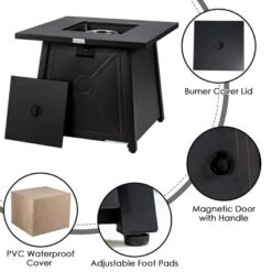 Tangkula 9PCS Outdoor Patio Furniture Set With 30" Propane Fire Pit Table PE Wicker Space-Saving Sectional Sofa Set W/ Storage Box & Cushions -Deals Patio Elegance Store GUEST 148f8c7e 2fe6 4b50 aebd dd54b8077e03