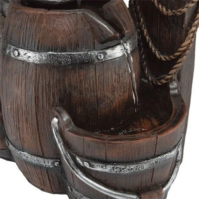 26" Pump And Barrel Fountain With Cowboy Hat - Alpine Corporation 8 26" Pump And Barrel Fountain With Cowboy Hat - Alpine Corporation - Image 8