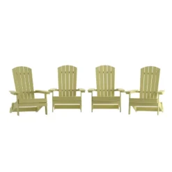 Emma And Oliver Set Of 4 Indoor/Outdoor Poly Resin Folding Adirondack Chairs, All-Weather Chairs For Porch, Patio, Or Sunroom -Deals Patio Elegance Store GUEST 15cda143 058a 45d8 b337 72224b0dc307