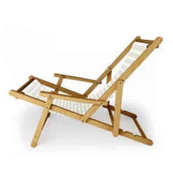 Little Arrow Design Co Block Print Tile Sage Folding Lounge Chair Green - Deny Designs