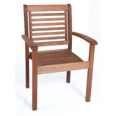 Brooks 9pc Patio Eucalyptus Wood Extendable Rectangular Dining Set - International Home Miami 2 Brooks 9pc Patio Eucalyptus Wood Extendable Rectangular Dining Set - International Home Miami - Image 2