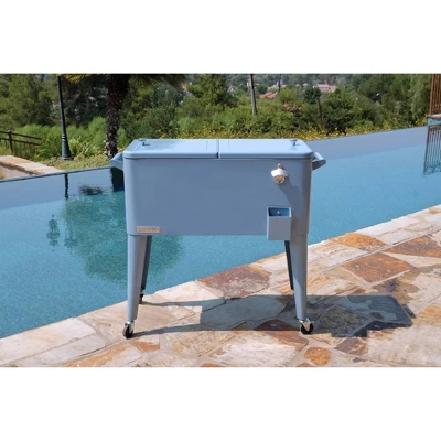 80qt Portable Rolling Patio Cooler - Permasteel 11 80qt Portable Rolling Patio Cooler - Permasteel - Image 11