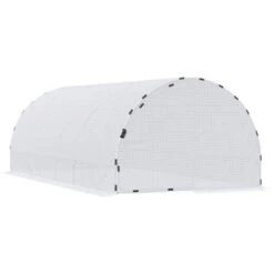 Outsunny 20' X 10' X 7' Large Walk-in Greenhouse, Steel Frame, PE Cover, 2 Doors, Outdoor Tunnel Hoop Hot House Kit, White -Deals Patio Elegance Store GUEST 16e2ae47 2181 4262 ba0d 7ad29b00e45b