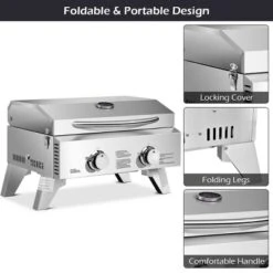 Costway 2 Burner Portable BBQ Table Top Propane Gas Grill Stainless Steel 16 Costway 2 Burner Portable BBQ Table Top Propane Gas Grill Stainless Steel -Deals Patio Elegance Store GUEST 17ee9578 453a 4cb2 88e9 1c00b6ff817c