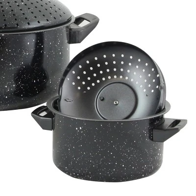 Gibson Home Casselman 4 Piece Nonstick Pasta Pot Set In Black With Bakelite Handle/Knob 4 Gibson Home Casselman 4 Piece Nonstick Pasta Pot Set In Black With Bakelite Handle/Knob - Image 4