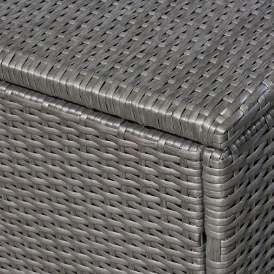 Santa Rosa Wicker Patio Storage Ottoman - Gray - Christopher Knight Home 3 Santa Rosa Wicker Patio Storage Ottoman - Gray - Christopher Knight Home - Image 3