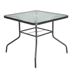 5pc Outdoor Steel Dining Set With Folding Chairs & Square Glass Table Top Gray - Crestlive Products -Deals Patio Elegance Store GUEST 186a19bc c030 40e8 8f35 45939cbb91f3