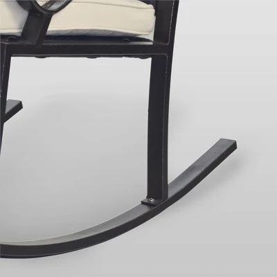 Harmony 2pk Wicker Rocking Chair - Dark Brown/Cream - Christopher Knight Home 2 Harmony 2pk Wicker Rocking Chair - Dark Brown/Cream - Christopher Knight Home - Image 2