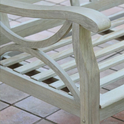 Abbington Teak Patio Sofa With Cushion - Cambridge Casual 4 Abbington Teak Patio Sofa With Cushion - Cambridge Casual - Image 4