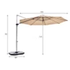 Costway 11' Patio Cantilever Offset Umbrella 360 Degrees Rotation Aluminum Tilt Base
