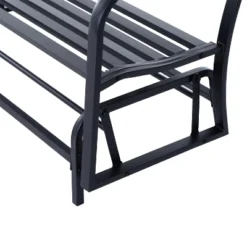 Outsunny Patio Glider Bench Outdoor Swing Rocking Chair Loveseat With Power Coated Sturdy Steel Frame, Black -Deals Patio Elegance Store GUEST 19b93edc 4024 4c6d 9e34 03bde6b192c9
