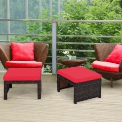 Costway 2PCS Patio Rattan Ottoman Cushioned Seat Foot Rest Furniture TurquoiseRedWhite 16 Costway 2PCS Patio Rattan Ottoman Cushioned Seat Foot Rest Furniture TurquoiseRedWhite -Deals Patio Elegance Store GUEST 19c0ab60 9e9f 422f b266 f59a18a6093e