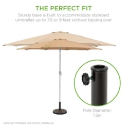 Best Choice Products 18in Round Heavy-Duty Steel Patio Umbrella Base Stand W/ Rust-Resistant Finish - Bronze -Deals Patio Elegance Store GUEST 19f80bda 2468 4e95 b46c 7dc2a010e835