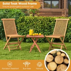 Costway 2 PCS Patio Folding Chair Teak High Back Dining Slatted Seat Portable Outdoor -Deals Patio Elegance Store GUEST 1b24556e cb6e 4319 a795 2199e313dc7e