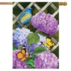 Hydrangea Gathering Spring House Flag Floral 28" X 40" Briarwood Lane