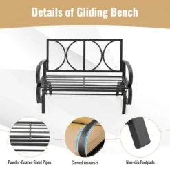 Tangkula 2-Person Outdoor Patio Glider Bench Swing Seat Bench W/ Seat & Back Cushions -Deals Patio Elegance Store GUEST 1c21add5 72a8 48a1 8dc1 cc96f261c9e2