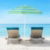 Tangkula 6.5 FT Patio Portable Beach Adjustable Umbrella W/ Folding Table & Sandbag Green