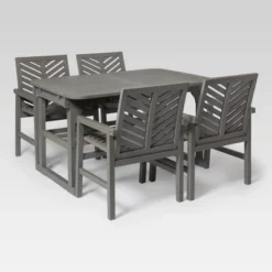 5pc Slatted Extendable Acacia Wood Patio Dining Set - Saracina Home -Deals Patio Elegance Store GUEST 1eb62831 b93a 4eb8 ba69 955190a8982d