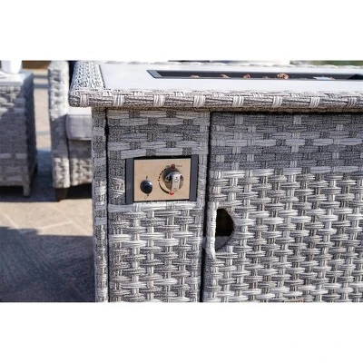 5pc Patio Wicker Conversation Set With Fire Pit Light Gray - Direct Wicker 4 5pc Patio Wicker Conversation Set With Fire Pit Light Gray - Direct Wicker - Image 4