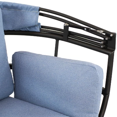 Sunnydaze Decor Sunnydaze Modern Luxury Patio Lounge Chair With Retractable Shade - Powder-Coated Aluminum Frame With Polyester Cushions And Canopy 3 Sunnydaze Decor Sunnydaze Modern Luxury Patio Lounge Chair With Retractable Shade - Powder-Coated Aluminum Frame With Polyester Cushions And Canopy - Image 3