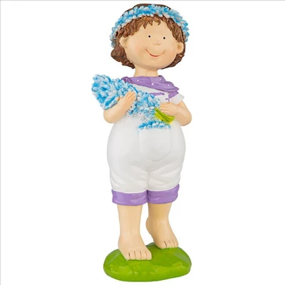 Design Toscano Bluebonnet Twins Springtime Child Garden Statue: Juliette Girl 2 Design Toscano Bluebonnet Twins Springtime Child Garden Statue: Juliette Girl - Image 2