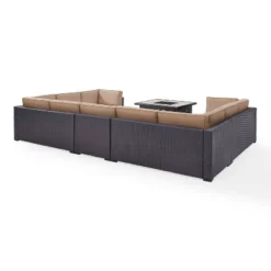 Biscayne 6pc Outdoor Wicker Sectional Set With Fire Table - Mocha - Crosley -Deals Patio Elegance Store GUEST 22c6c0f1 d16e 4dfe 8f25 22752f69e8e5