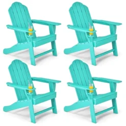 Costway 4PCS Patio Adirondack Chair Weather Resistant Garden Deck W/Cup Holder WhiteBlackGreyTurquoise 18 Costway 4PCS Patio Adirondack Chair Weather Resistant Garden Deck W/Cup Holder WhiteBlackGreyTurquoise -Deals Patio Elegance Store GUEST 250ea786 87f2 4308 bb12 2155aea2499a