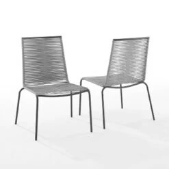 Fenton 4pk Outdoor Wicker Stackable Chairs - Gray - Crosley -Deals Patio Elegance Store GUEST 262ed26c 6ff7 4265 821f 9c6357129763