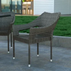Emma And Oliver All-Weather Indoor/Outdoor Stacking Patio Dining Chairs With Steel Frame And Weather Resistant PE Rattan -Deals Patio Elegance Store GUEST 27859a4c 2dee 4ce0 ac78 ff51573b34c4