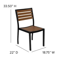 Emma And Oliver 2 Pack Outdoor Faux Teak Side Chair With Poly Slats - Teak Patio Chair -Deals Patio Elegance Store GUEST 280296ce 48a3 4e15 9ad3 e0bc591f6c11