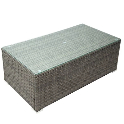 7pc Wicker Patio Seating Set With Storage Box - Gray - GODEER 14 7pc Wicker Patio Seating Set With Storage Box - Gray - GODEER - Image 14