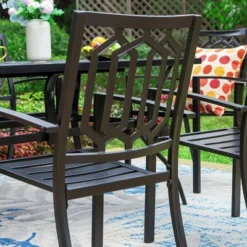 5pc Patio Dining Set With Round Table & Steel Arm Chairs With Hexagon-Shaped Back - Captiva Designs 16 5pc Patio Dining Set With Round Table & Steel Arm Chairs With Hexagon-Shaped Back - Captiva Designs -Deals Patio Elegance Store GUEST 284c9cec 5026 41c1 8633 8138b32fff63