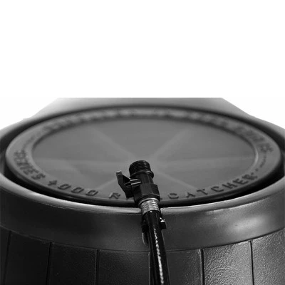 FCMP Outdoor RC4000-BLK 50 Gallon Flat Back Outdoor Home Rain Catcher Water Storage Collection Barrel For Watering Outdoor Plants And Gardens, Black 4 FCMP Outdoor RC4000-BLK 50 Gallon Flat Back Outdoor Home Rain Catcher Water Storage Collection Barrel For Watering Outdoor Plants And Gardens, Black - Image 4