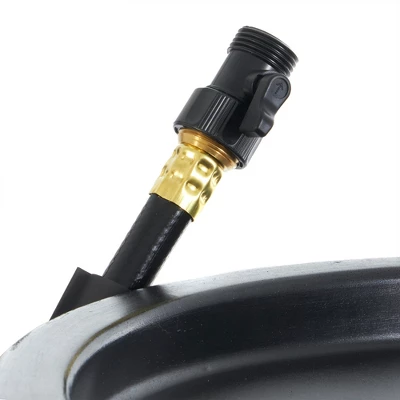 FCMP Outdoor RC45 45 Gallon Heavy Duty Outdoor Home Rain Water Catcher Barrel Container With Hose & Debris Screen, Black 3 FCMP Outdoor RC45 45 Gallon Heavy Duty Outdoor Home Rain Water Catcher Barrel Container With Hose & Debris Screen, Black - Image 3