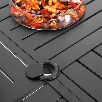 5pc Patio Dining Set With Round Table & Steel Arm Chairs With Hexagon-Shaped Back - Captiva Designs 4 5pc Patio Dining Set With Round Table & Steel Arm Chairs With Hexagon-Shaped Back - Captiva Designs - Image 4