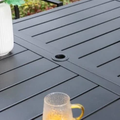 7pc Outdoor Dining Dining Set With Metal Slat Top Table & Cast Aluminum Chairs - Captiva Designs -Deals Patio Elegance Store GUEST 2a1c1bce ebac 442a 86b3 8e532163d246