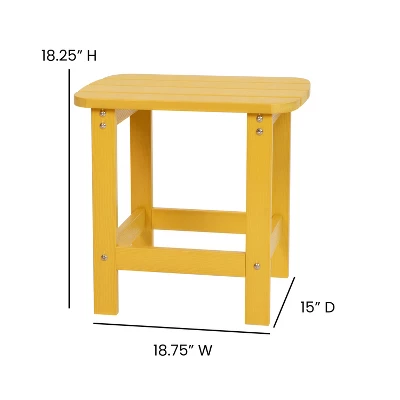 Merrick Lane Poly Resin Indoor/Outdoor All-Weather Adirondack Side Table 7 Merrick Lane Poly Resin Indoor/Outdoor All-Weather Adirondack Side Table - Image 7
