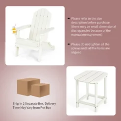 Costway 2PCS Patio Adirondack Chair Side Table Set Weather Resistant Cup Holder -Deals Patio Elegance Store GUEST 2b2aae09 4ba9 4d81 b98e b250ca610366