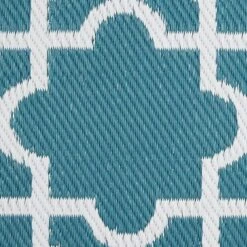 DII Design Imports Indoor Outdoor 3 X 6 Ft Reversible Lattice Woven Rectangular Runner Rug For Decks, Patios, Living Rooms, & Kitchens, Storm Blue