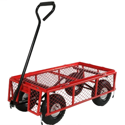 Sunnydaze Decor Sunnydaze Outdoor Lawn And Garden Heavy-Duty Durable Steel Mesh Utility Wagon Cart With Removable Sides 8 Sunnydaze Decor Sunnydaze Outdoor Lawn And Garden Heavy-Duty Durable Steel Mesh Utility Wagon Cart With Removable Sides - Image 8